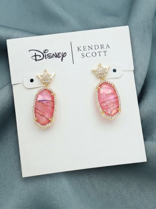 Kendra Scott Jewelry - Kendra Scott Disney Dana Gold Light Pink Abalone Earrings NEW Perfect condition